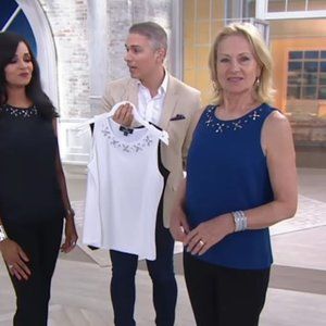 Dennis basso jeweled blouse xs navy